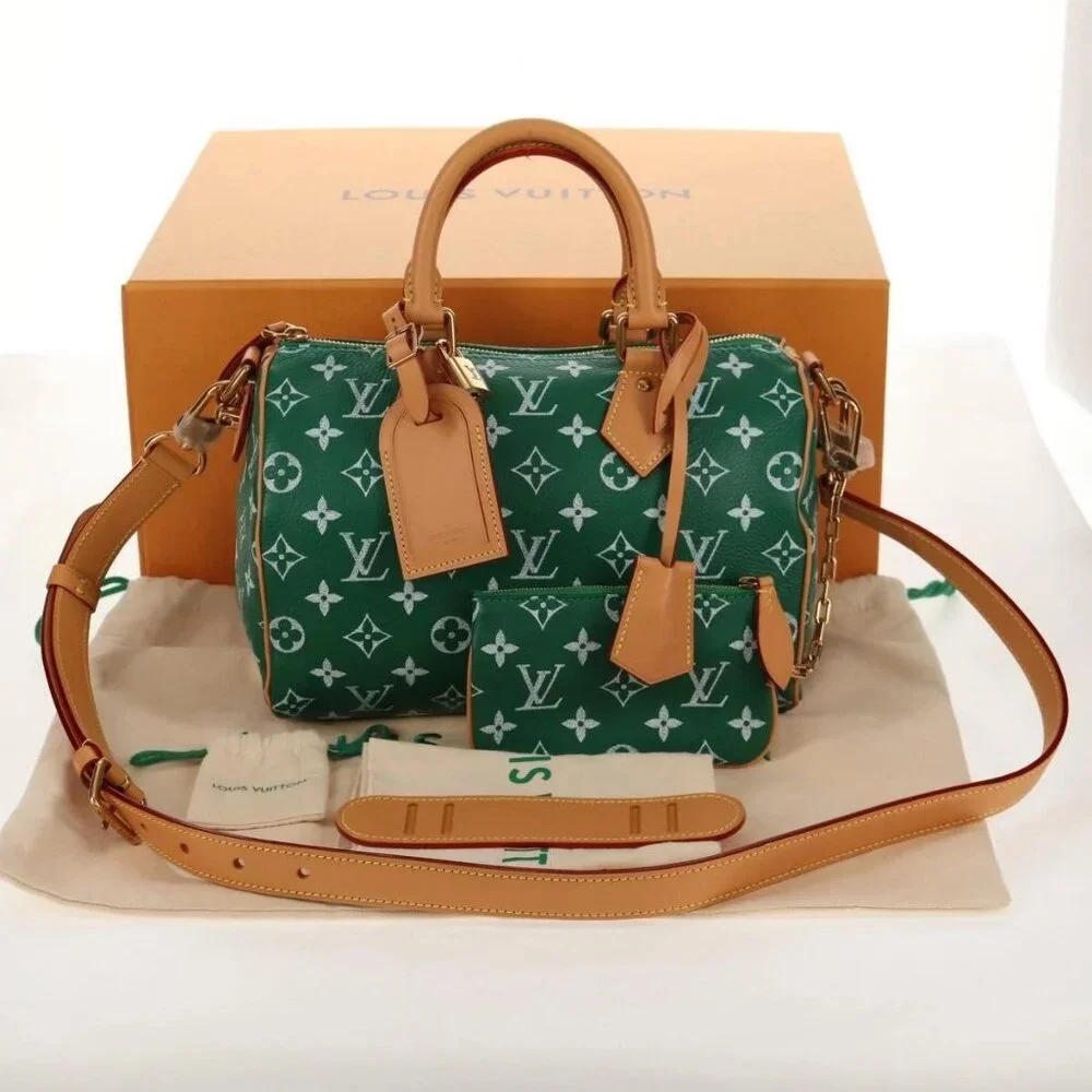 LOUIS VUITTON Monogram Speedy P9 Bandouliere 25 Bag Green M24423 LV Auth 139... - Picture 2 of 15